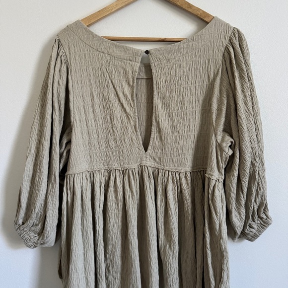 Free People FP Beach Get Obsessed Babydoll Dress size XS oversized green boho - Picture 7 of 10
